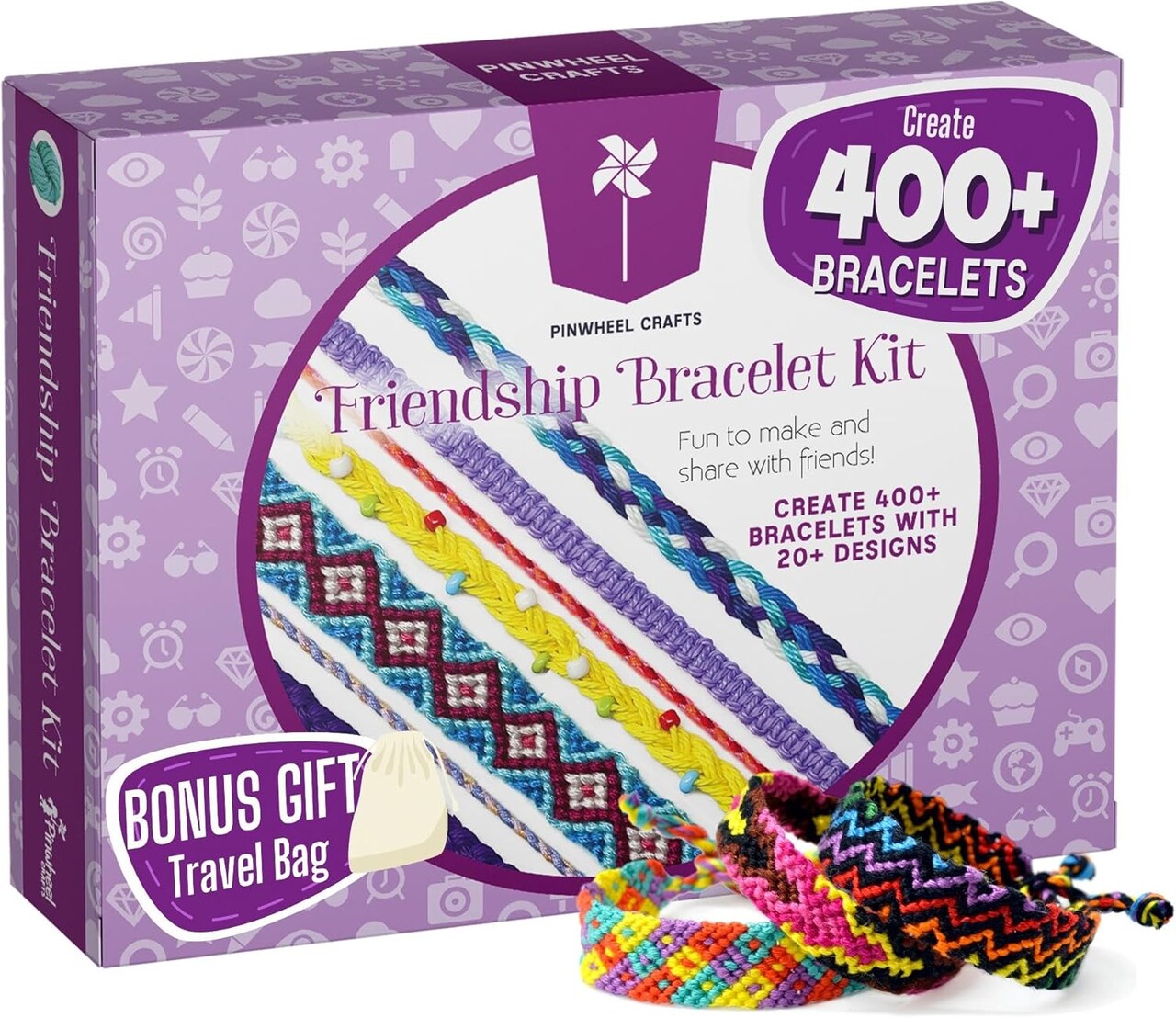 Friendship Bracelet Kit – DIY String Bracelet Making Kit for Girls (multi) 8.75 x 6.25 x 1.75 inches